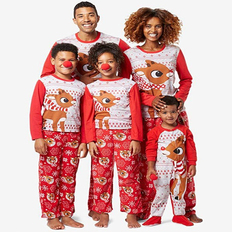 Pijamas Navideñas Familiares a Juego - Patrón de Venado - Conjunto para Hombres, Mujeres, Niños y Bebés Family Clothes Set