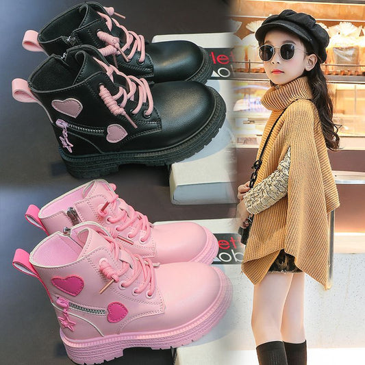 Girls Winter Boots - British Style Short Boots with Cotton Lining | Kids Warm Shoes