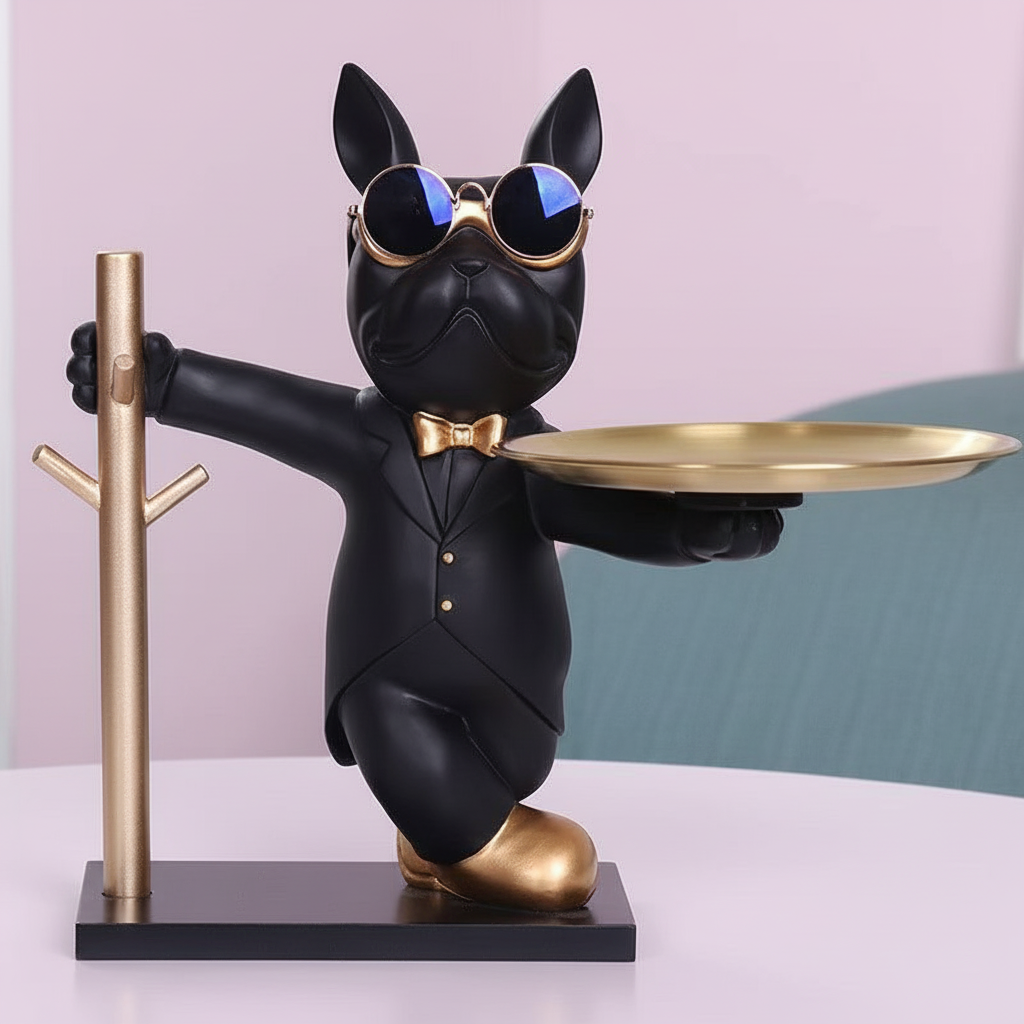 Hanging Dog Key Storage Organizer - Decorative Wall Mount for Entryway & Shoe Cabinet