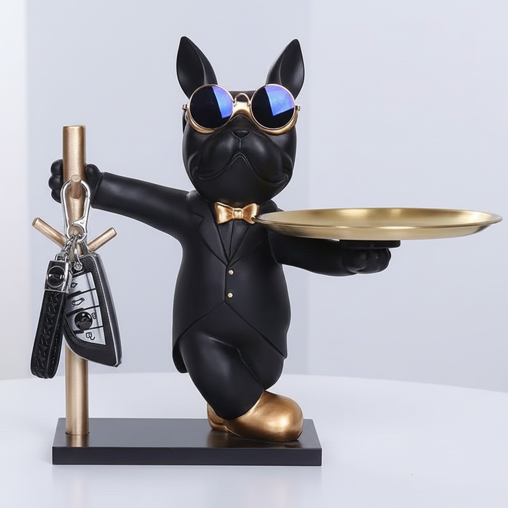 Hanging Dog Key Storage Organizer - Decorative Wall Mount for Entryway & Shoe Cabinet