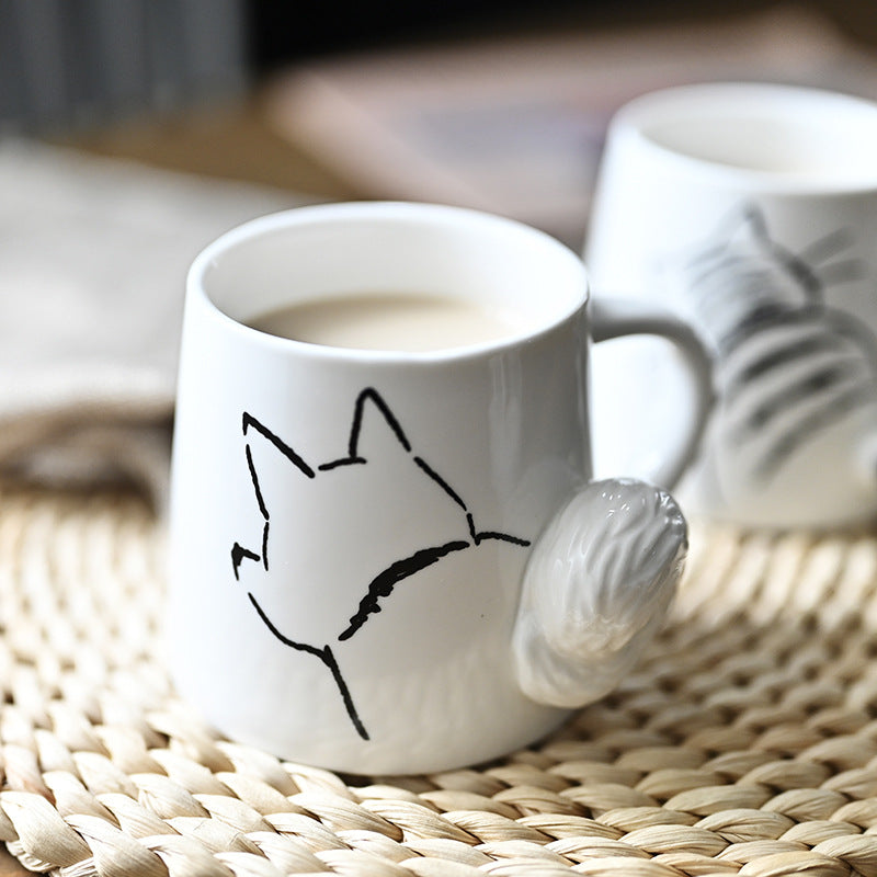 Cute Cartoon Ceramic Mug – Animal Coffee Cup | Rabbit, Cat & Dog Design