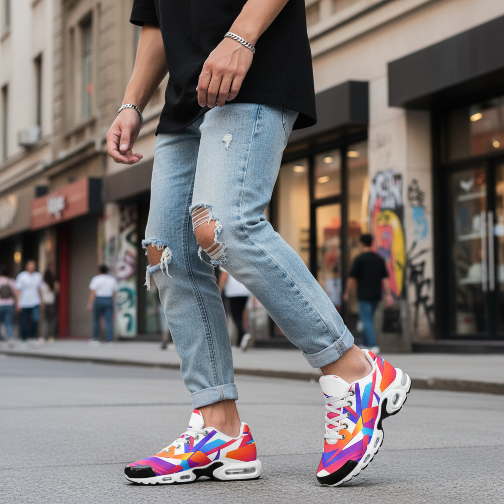 Geometric sneakers lifestyle