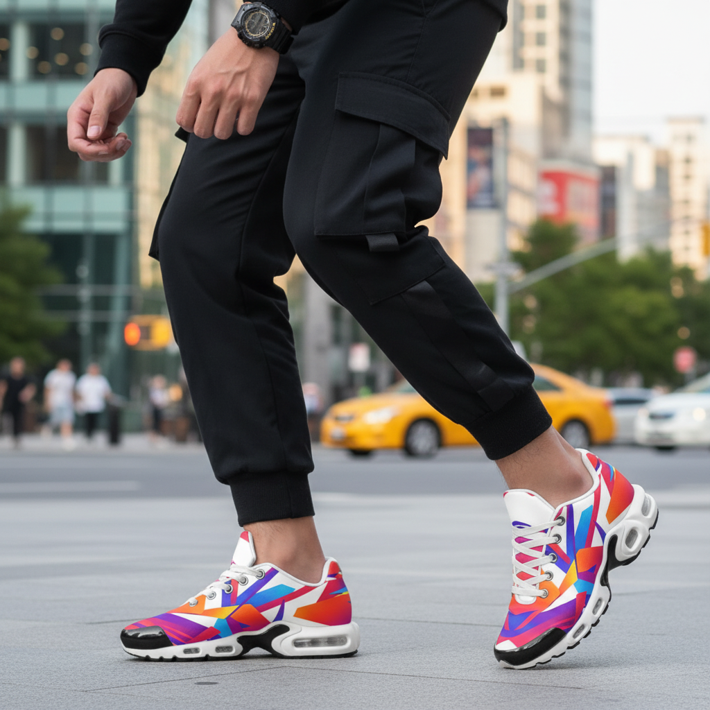 Geometric sneakers lifestyle