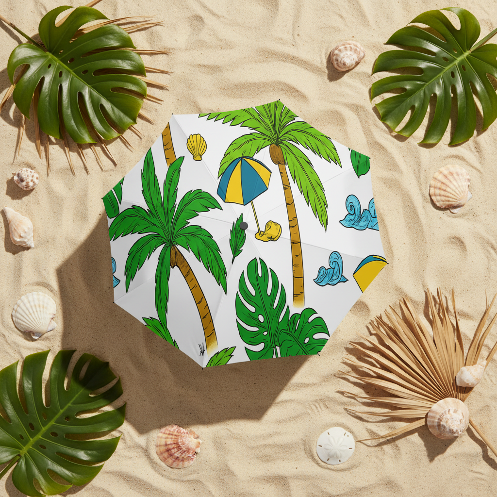 Tropical Umbrella - Flat Lay